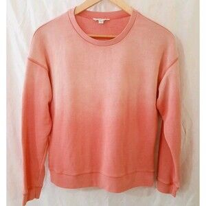 American Eagle Outfitters Womens Small Pink Ombre Crew Neck Faded Dip-Dye